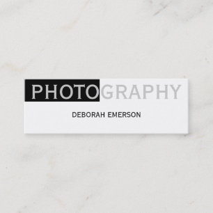 Modern Skinny White Gray Black Business Card Mini Visitenkarte