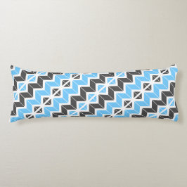 Modern Sky Blue Dark Gray Geometric Herringbone Seitenschläferkissen