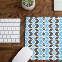 Modern Sky Blue Dark Gray Herringbone Geometric