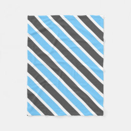 Modern Sky Blue Gray Diagonal Stripes Fleecedecke
