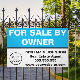 Modern Sky Blue Real Anwesen Realtor zum verkauf Banner