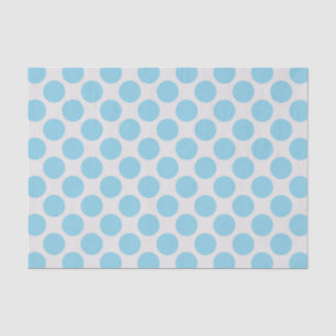 Modern Sky Blue und White Large Polka Dots Seidenpapier