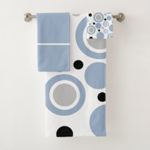 Modern Slate Blue Silver White Geometric