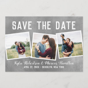 Modern Slate Snapshots Save the Date 3 Foto