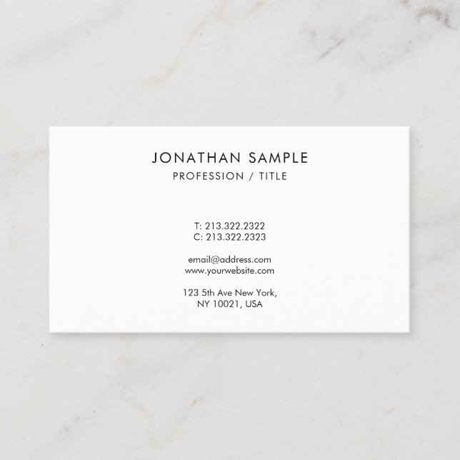 Modern Sleek Simple Design Template Monogram Visitenkarte (Vorderseite)