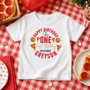 Modern Slice Slice Baby Pizza 1. Geburtstag T-shirt