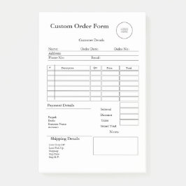 Modern Small Business custom order Sales Receipt Post-it Klebezettel