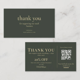 Modern Small Business Thank You Discount QR Card Visitenkarte