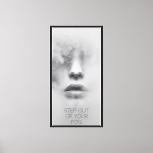 Modern Smoky Woman Emerging Stretched Canvas Print Leinwanddruck