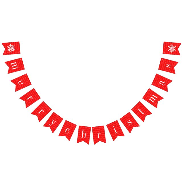 Modern snow Merry Christmas Wimpelkette (Alle)