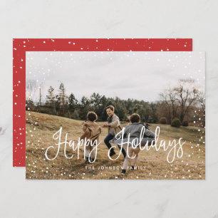 Modern Snow Script 2 Foto Feiertagskarte