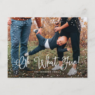 Modern Snow Script 2 Foto Feiertagspostkarte