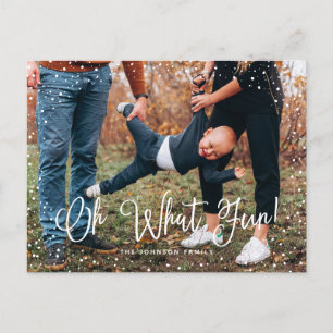 Modern Snow Script 2 Foto Feiertagspostkarte