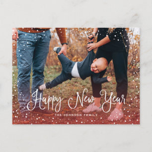 Modern Snow Script 2 Foto Feiertagspostkarte