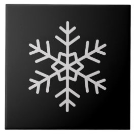 Modern Snowflake Accent Solid Black Tile Art Fliese