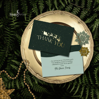 Modern Snowflake Foil Christmas Thank You Card Folieneinladung