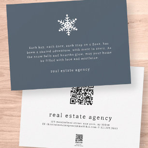 Modern Snowflake - Real Anwesen Business Feiertagskarte