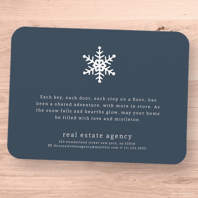 Modern Snowflake Real Anwesen Business Holiday Magnet (Von Creator hochgeladen)