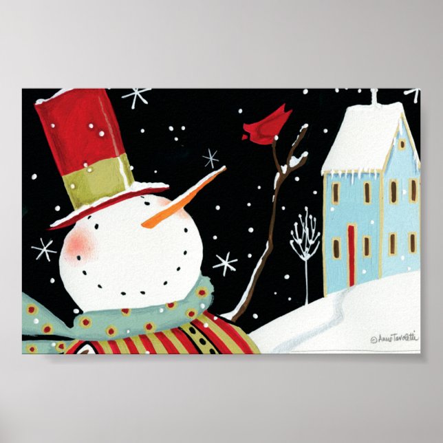 Modern Snowmen Winter Home Poster (Vorne)