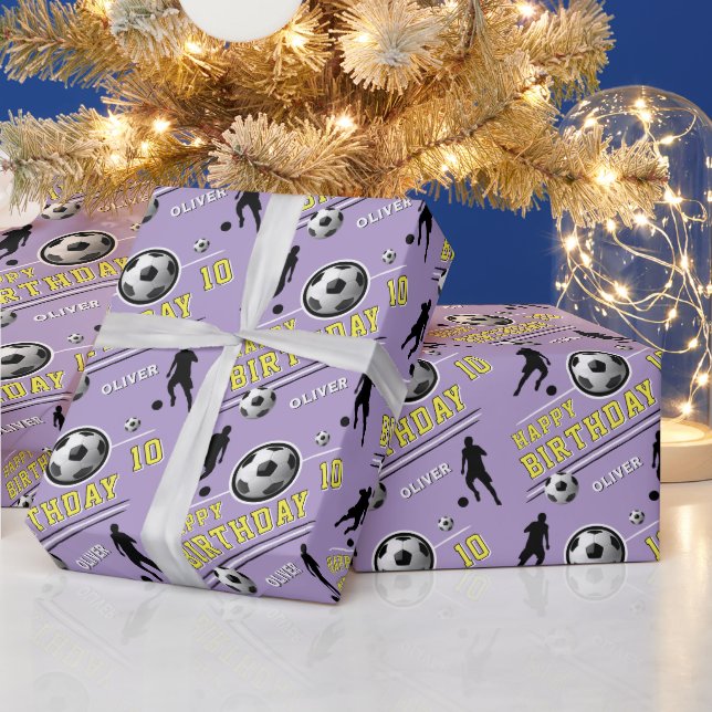 Modern Soccer Football Ball Player Geburtstag Geschenkpapier (Feiertage)