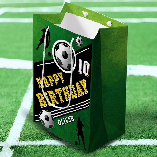 Modern Soccer Football Ball Player Geburtstag Mittlere Geschenktüte (Von Creator hochgeladen)