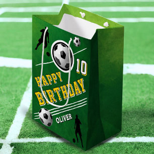 Modern Soccer Football Ball Player Geburtstag Mittlere Geschenktüte