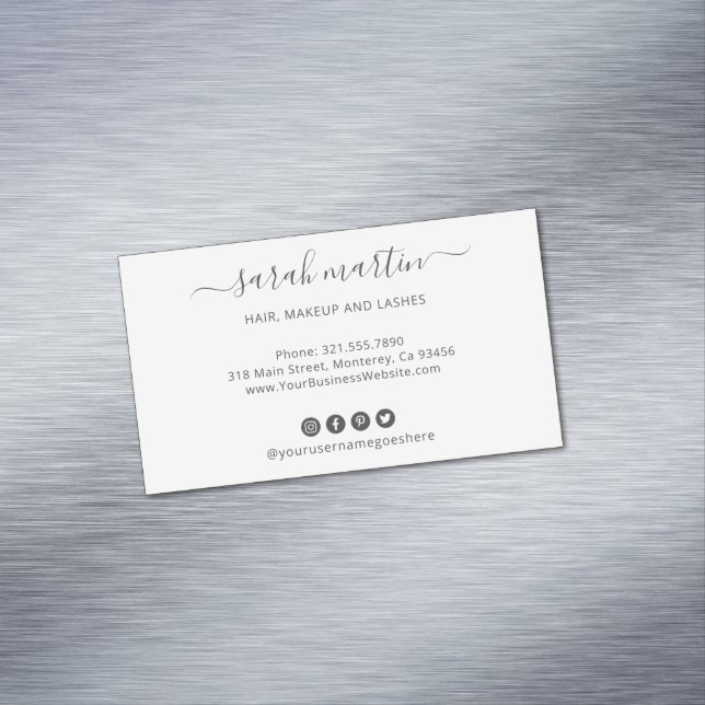 Modern Social Media Icons Elegant Magnetische Visitenkarte (Beispiel)