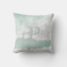 Modern Soft Green Watercolor Monogram