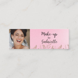 Modern Soft Pink Botanical Photo Script QR Code Telefonnummerkarte