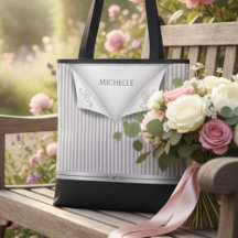 Modern Soft Pink Bridal Party Pinstripe Bridesmaid