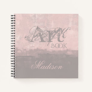 Modern Soft pink mallow Your Name Art Book Notizbuch
