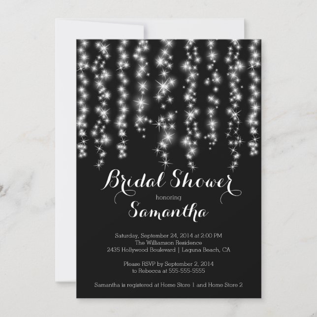 Modern Sparkle Bridal Dusche Einladung (Vorderseite)