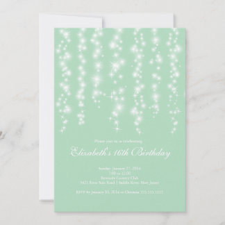 Modern Sparkle Mint 16 . Geburtstag Geburtstagspar Einladung