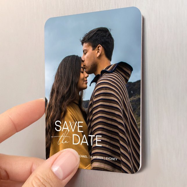 Modern speichern Sie die Daten Hochzeitseinladung  Magnet (Modern Save the Dates Wedding Invitation Template Magnet)