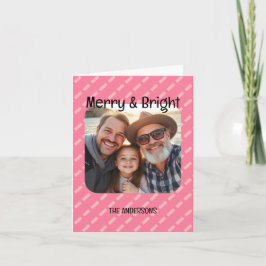 Modern Spicy Pink Geometric One Foto Feiertagskarte