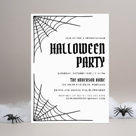 Modern Spider Web Halloween Party Einladung