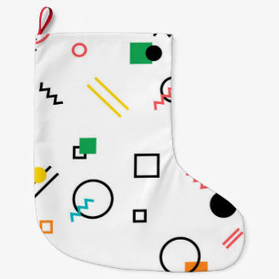 Modern, spielerisch, cool, trendy, geometrisch geg großer weihnachtsstrumpf