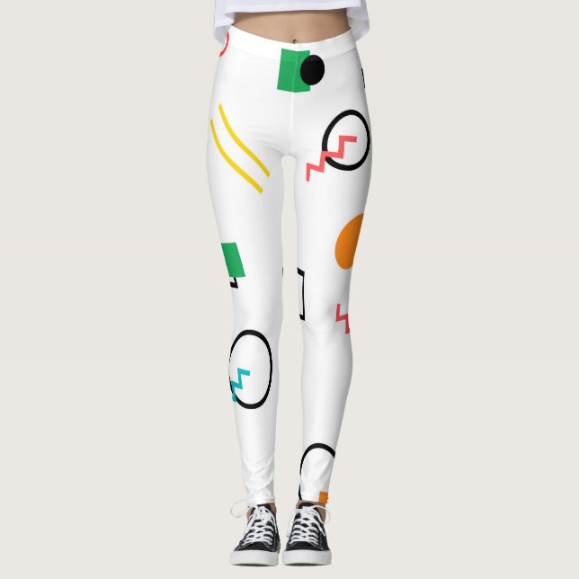 Modern, spielerisch, cool, trendy, geometrisch geg leggings (Vorderseite)
