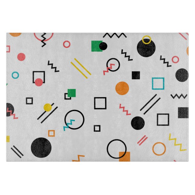 Modern, spielerisch, cool, trendy, geometrisch geg schneidebrett (Vorderseite)