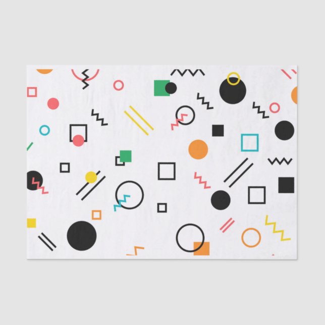 Modern, spielerisch, cool, trendy, geometrisch geg seidenpapier (Vorderseite)