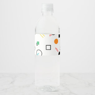 Modern, spielerisch, cool, trendy, geometrisch geg wasserflaschenetikett