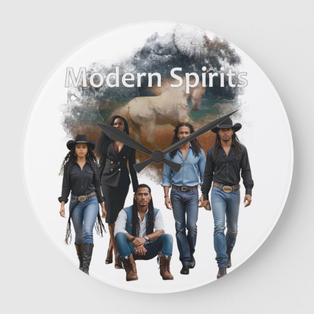 Modern Spirits Crew Cover Art Wall Clock Große Wanduhr (Vorderseite)