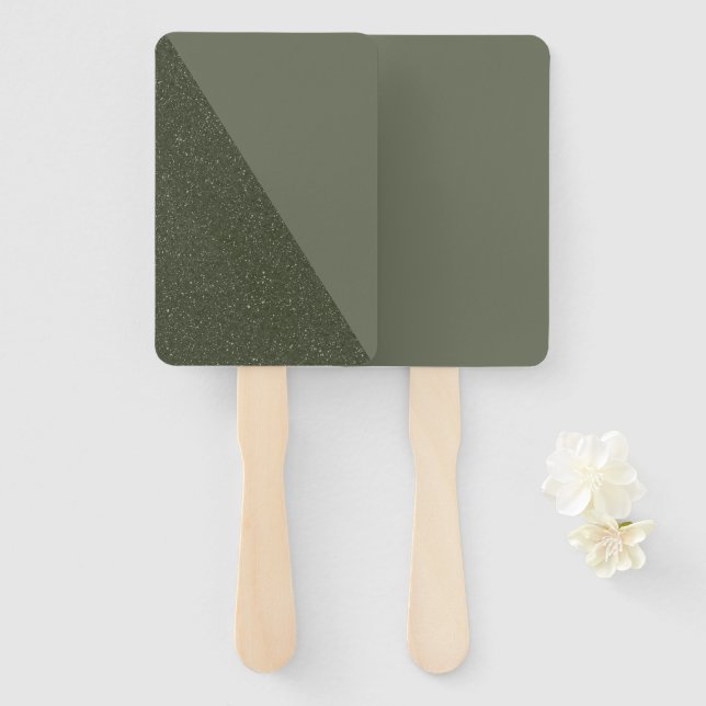 Modern Split Moss Green Event Fan Fächer (Vorne und Hinten)