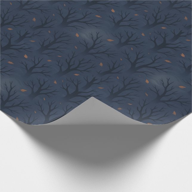 Modern Spooky Trees Halloween Seasonal Gift Wrap Geschenkpapier (Ecke)