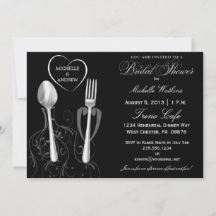 Modern Spoon & Fork Bridal Dusche Einladungen