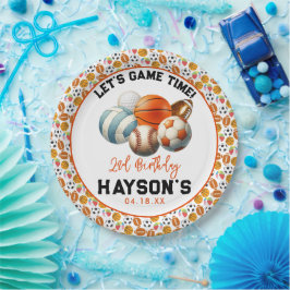 Modern Sports Kids 2. Geburtstag Party Pappteller