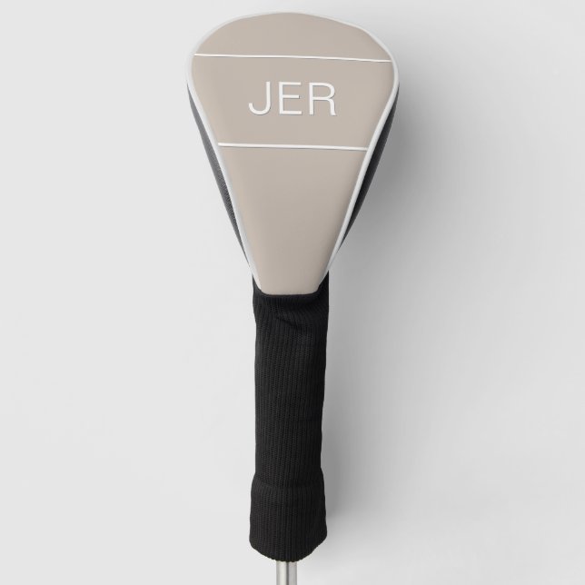 Modern Sports Mit Monogramm Initial Niedlich Tan C Golf Headcover (Vorderseite)