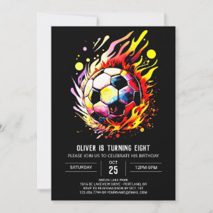 Modern Sports Printable Soccer Geburtstag Einladung