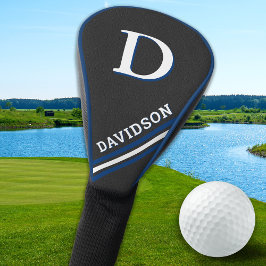 Modern Sporty Monogram Personalized Golfer Gift Golf Headcover