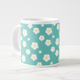 Modern Spring aqua gradient yellow flora pattern Jumbo-Tasse